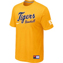 Detroit Tigers Yellow Nike Short Sleeve Practice T-Shirt