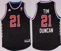 San Antonio Spurs -21 Tim Duncan Black 2015 All Star Stitched NBA Jersey
