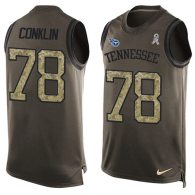 Nike Titans -78 Jack Conklin Green Stitched NFL Limited Salute To Service Tank Top Jersey