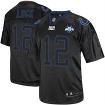 Nike Indianapolis Colts #12 Andrew Luck Lights Out Black With 30TH Seasons Patch Men's Stitched NFL