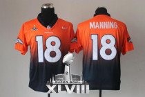 Nike Denver Broncos #18 Peyton Manning Orange Navy Blue Super Bowl XLVIII Men's Stitched NFL Elite F