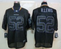 Nike Ravens -52 Ray Lewis Lights Out Black Stitched NFL Elite Jersey