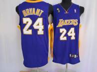 Los Angeles Lakers -24 Kobe Bryant Stitched Purple Champion Patch NBA Jersey