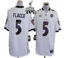 Nike Ravens -5 Joe Flacco White Super Bowl XLVII Stitched NFL Game Jersey