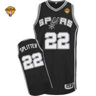 Revolution 30 San Antonio Spurs -22 Tiago Splitter Black Finals Patch Stitched NBA Jersey