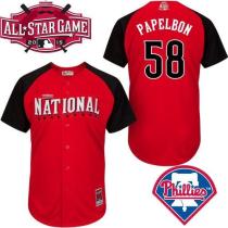 Philadelphia Phillies #58 Jonathan Papelbon Red 2015 All-Star National League Stitched MLB Jersey