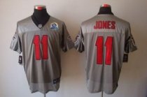 Nike Falcons 11 Julio Jones Grey Shadow With Hall of Fame 50th Patch Stitched NFL Elite Jersey