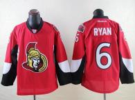 Ottawa Senators -6 Bobby Ryan Red Stitched NHL Jersey