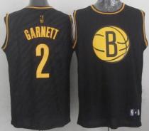 Brooklyn Nets -2 Kevin Garnett Black Precious Metals Fashion Stitched NBA Jersey