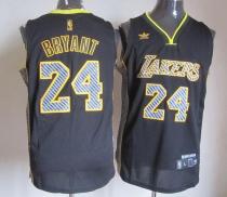 Los Angeles Lakers -24 Kobe Bryant Black Electricity Fashion Stitched NBA Jersey