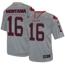 Nike San Francisco 49ers #16 Joe Montana Lights Out Grey Men‘s Stitched NFL Elite Jersey