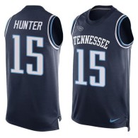 Nike Tennessee Titans -15 Justin Hunter Navy Blue Alternate Stitched NFL Limited Tank Top Jersey