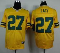 Nike Green Bay Packers #27 Eddie Lacy Yellow Alternate Men's Stitched NFL Elite Jersey