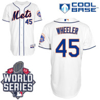 New York Mets -45 Zack Wheeler White Cool Base W 2015 World Series Patch Stitched MLB Jersey