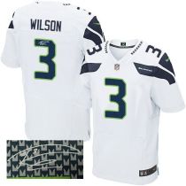 Nike Seattle Seahawks #3 Russell Wilson White Men‘s Stitched NFL Elite Autographed Jersey