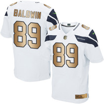 Nike Seahawks -89 Doug Baldwin White Stitched NFL Elite Gold Jersey