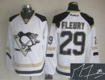 Autographed NHL Pittsburgh Penguins -29 Andre Fleury White 2014 Stadium Series Stitched Jersey