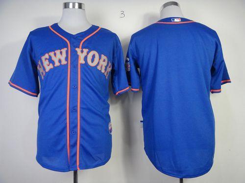 New York Mets Blank Blue Alternate Road Cool Base Stitched MLB Jersey