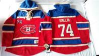 Montreal Canadiens -74 Alexei Emelin Red Sawyer Hooded Sweatshirt Stitched NHL Jersey