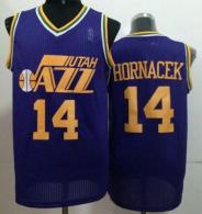Utah Jazz -14 Jeff Hornacek Purple Throwback Stitched NBA Jersey