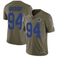 Nike Cowboys -94 Randy Gregory Olive Stitched NFL Limited 2017 Salute To Service Jersey