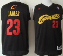 Cleveland Cavaliers -23 LeBron James Black Red No Fashion Stitched NBA Jersey