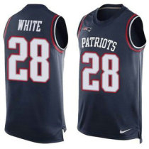 Nike New England Patriots -28 James White Navy Blue Team Color Stitched NFL Limited Tank Top Jersey