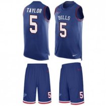 Bills #5 Tyrod Taylor Royal Blue Team Color Stitched NFL Limited Tank Top Suit Jersey