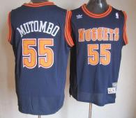 Denver Nuggets -55 Dikembe Mutombo Dark Blue Swingman Throwback Stitched NBA Jersey