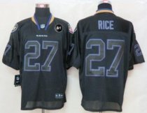 Nike Ravens -27 Ray Rice Lights Out Black With Art Patch Stitched NFL Elite Jersey