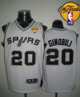 Revolution 30 San Antonio Spurs -20 Manu Ginobili White Finals Patch Stitched NBA Jersey