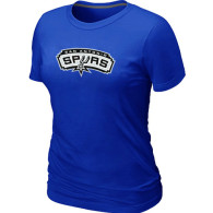NBA San Antonio Spurs Big Tall Primary Logo Black Women T-Shirt (2)