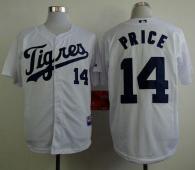 Detroit Tigers #14 David Price White Los Tigres Stitched MLB Jersey