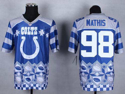Nike Indianapolis Colts #98 Robert Mathis Royal Blue Men‘s Stitched NFL Elite Noble Fashion Jersey