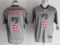 Nike San Francisco 49ers #7 Colin Kaepernick Grey Men‘s Stitched NFL Elite USA Flag Fashion Jersey