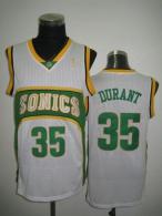 Oklahoma City Thunder -35 Kevin Durant White Seattle SuperSonics Style Stitched NBA Jersey