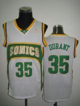 Oklahoma City Thunder -35 Kevin Durant White Seattle SuperSonics Style Stitched NBA Jersey