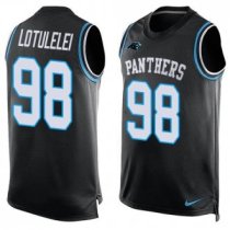 Nike Panthers -98 Star Lotulelei Black Team Color Stitched NFL Limited Tank Top Jersey