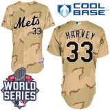 New York Mets -33 Matt Harvey Camo Commemorative Military Day Cool Base W 2015 World Series Patch St
