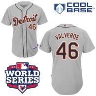 Detroit Tigers #46 Jose Valverde Grey Cool Base w 2012 World Series Patch Stitched MLB Jersey