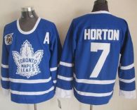 Toronto Maple Leafs -7 Tim Horton Blue 75th CCM Throwback Stitched NHL Jersey