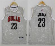 Chicago Bulls -23 Michael Jordan Grey City Light Stitched NBA Jersey