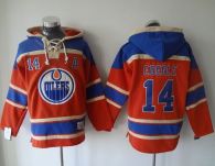 Edmonton Oilers -14 Jordan Eberle Orange Sawyer Hooded Sweatshirt Stitched NHL Jersey