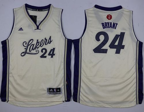 Los Angeles Lakers #24 Kobe Bryant White 2015-2016 Christmas Day Stitched Youth NBA Jersey