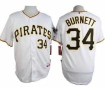 Pittsburgh Pirates #34 A J  Burnett White Cool Base Stitched MLB Jersey
