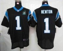 Nike Panthers -1 Cam Newton Black Team Color With 20TH Season Patch Stitched Jersey