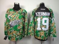 Detroit Red Wings -19 Steve Yzerman Camo Veterans Day Practice Stitched NHL Jersey