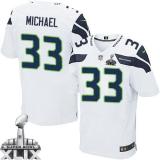 Nike Seattle Seahawks #33 Christine Michael White Super Bowl XLIX Men's Stitched NFL Elite Jersey