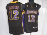 Los Angeles Lakers -12 Shannon Brown Stitched Black Purple Number Champion Patch NBA Jersey