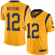 Nike Rams -12 Sammy Watkins Gold Stitched NFL Limited Rush Jersey